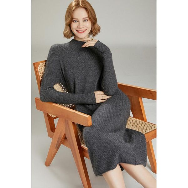 casual dresses women dress 100% pure cashmere knitwears winter 2021 fashion oneck long pullovers solid colors ladies, Black;gray
casual dresses women dress 100% pure cashmere knitwears winter 2021 fashion oneck long pullovers solid colors ladies, Black;gray