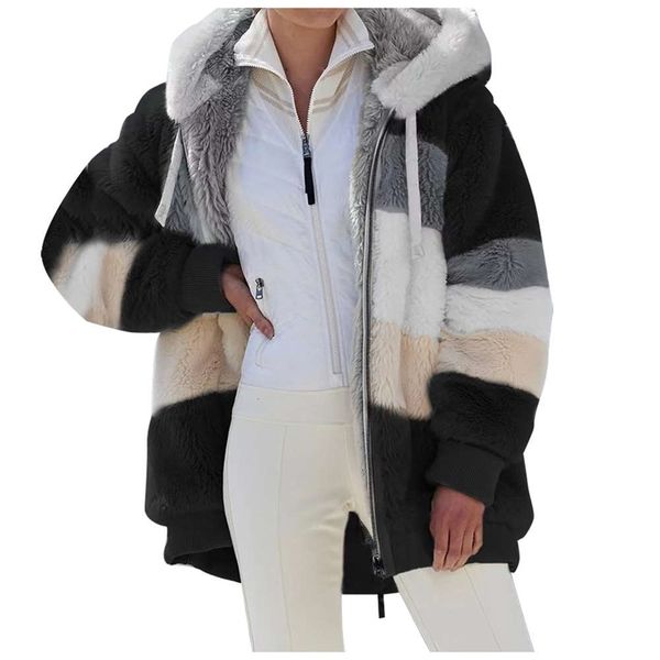 women's jackets coats 2021 autumn and winter loose plush multi color hooded jacket for women mm bfvb, Black;brown
women's jackets coats 2021 autumn and winter loose plush multi color hooded jacket for women mm bfvb, Black;brown