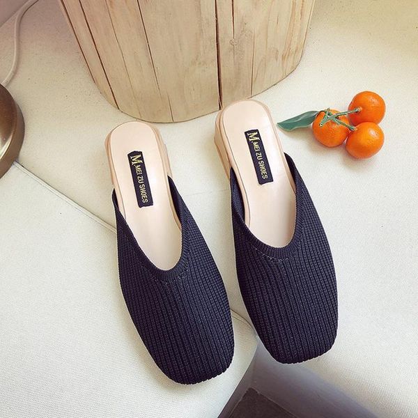 slippers square toe weave slingback sandals knitted close med-high heels mules women slides breathable lazy slip on cozy 40h5, Black
slippers square toe weave slingback sandals knitted close med-high heels mules women slides breathable lazy slip on cozy 40h5, Black