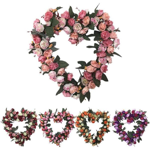 decorative flowers & wreaths vintage art simulation rose wreath 36cm heart shaped valentine's day garland for door home party wedding d
decorative flowers & wreaths vintage art simulation rose wreath 36cm heart shaped valentine's day garland for door home party wedding d