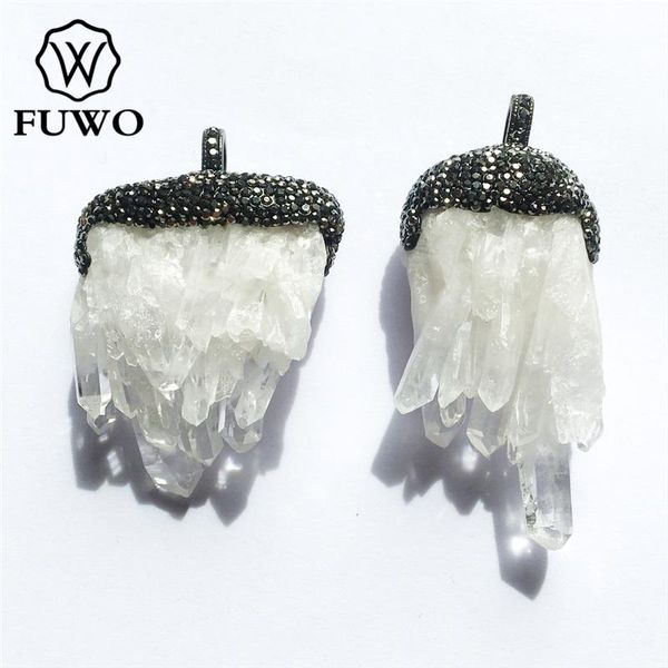 pendants fuwo fashion white crystal cluster pendant with rhinestone paved natural quartz wholesale pd1541, Black
pendants fuwo fashion white crystal cluster pendant with rhinestone paved natural quartz wholesale pd1541, Black