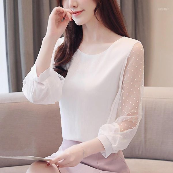 women's blouses & shirts fashion chiffon blouse women elegant casual long sleeve lace shirt office lady blusas mujer high street femme, White
women's blouses & shirts fashion chiffon blouse women elegant casual long sleeve lace shirt office lady blusas mujer high street femme, White