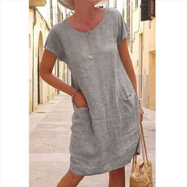 summer loose solid color pocket short sleeve round neck cotton linen mid waist casual dress women s clothing plus size, Black;gray
summer loose solid color pocket short sleeve round neck cotton linen mid waist casual dress women s clothing plus size, Black;gray
