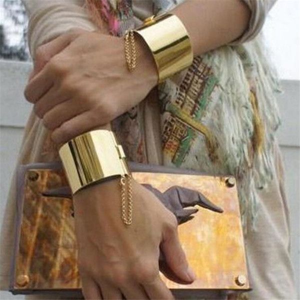 fashion metallic gold tone chained wide bracelet bangle men jewelry cuff gold/silver plated bracelets bangles cuff bracelets q0719, Black
fashion metallic gold tone chained wide bracelet bangle men jewelry cuff gold/silver plated bracelets bangles cuff bracelets q0719, Black