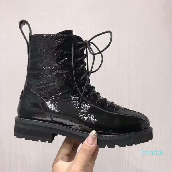 -new arrival women martin low heels boots ankle winter snow suede patent leather shoes, Black
-new arrival women martin low heels boots ankle winter snow suede patent leather shoes, Black