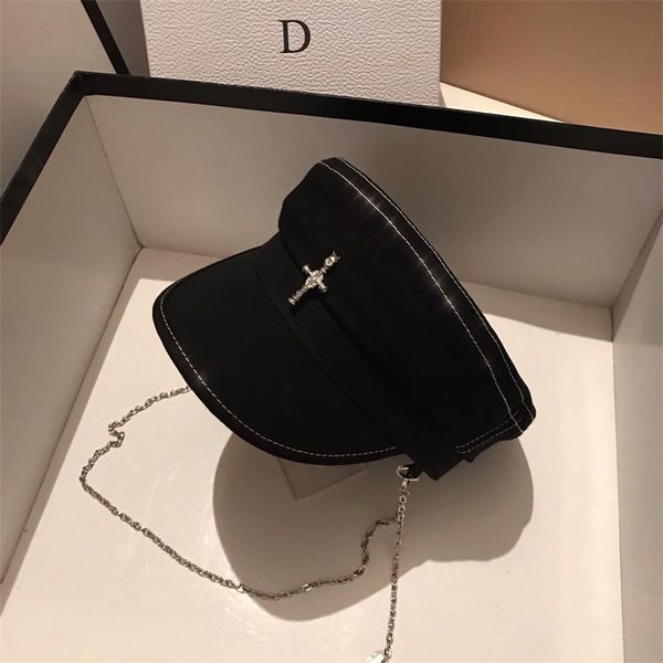 early autumn new chain navy hat british fashion versatile cross accessories cowboy hat sun visor cap zy, Blue;gray
early autumn new chain navy hat british fashion versatile cross accessories cowboy hat sun visor cap zy, Blue;gray