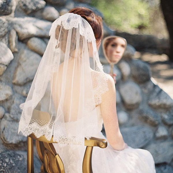 bridal veils elegant eyelash lace veil round one layer short elbow ivory wedding accessories, Black
bridal veils elegant eyelash lace veil round one layer short elbow ivory wedding accessories, Black