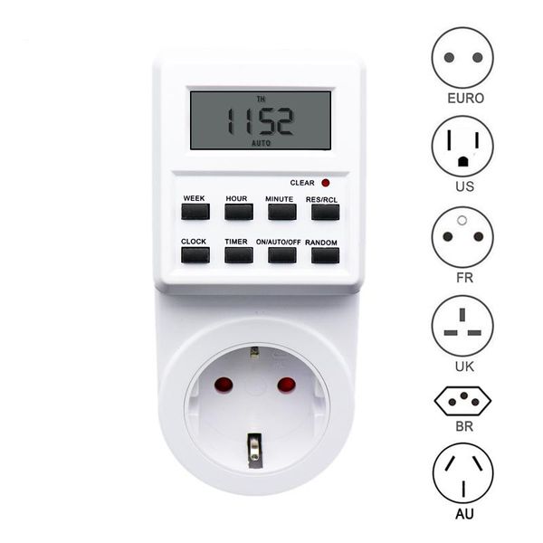 timers eu uk us fr br plug digital weekly programmable electrical wall plug-in power socket timer switch outlet time clock 220v 110v ac
timers eu uk us fr br plug digital weekly programmable electrical wall plug-in power socket timer switch outlet time clock 220v 110v ac