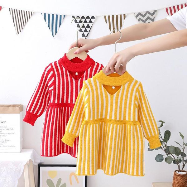 girl's dresses winter autumn girls princess kids children baby infants knitting dress striped hollow out long sleeve knitwear s12857, Red;yellow
girl's dresses winter autumn girls princess kids children baby infants knitting dress striped hollow out long sleeve knitwear s12857, Red;yellow