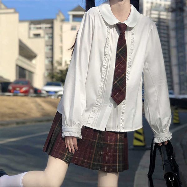 women's blouses & shirts spring summer long sleeve shirt women japanese school girl kawaii peter pan collared chest frilly white b
women's blouses & shirts spring summer long sleeve shirt women japanese school girl kawaii peter pan collared chest frilly white b