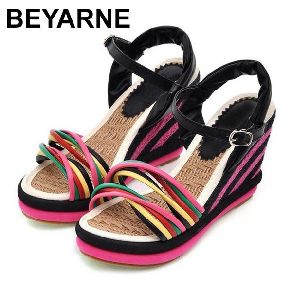 beyarnegladiator sandals women wedges bohemia colorblock decoration strawbraid platform sandalse535, Black
beyarnegladiator sandals women wedges bohemia colorblock decoration strawbraid platform sandalse535, Black