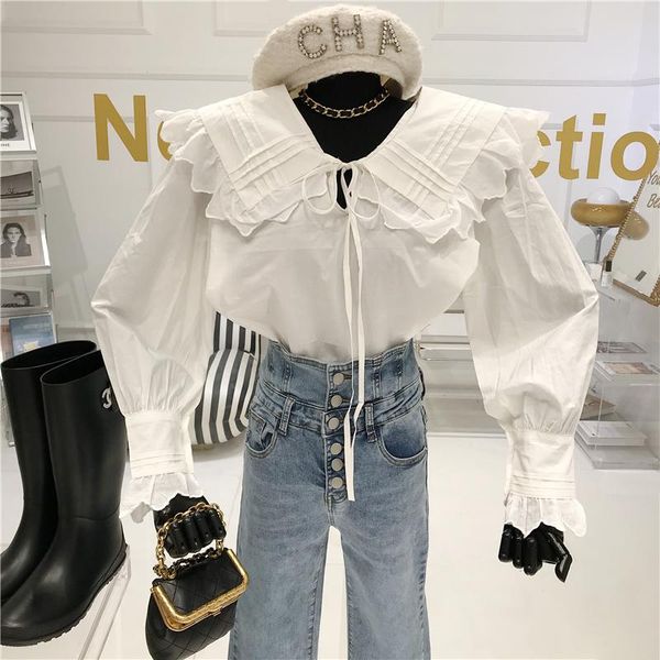 doll collar bottoming shirt women's spring of 2021 niche design versatile long sleeve short v-neck blouses & shirts, White
doll collar bottoming shirt women's spring of 2021 niche design versatile long sleeve short v-neck blouses & shirts, White
