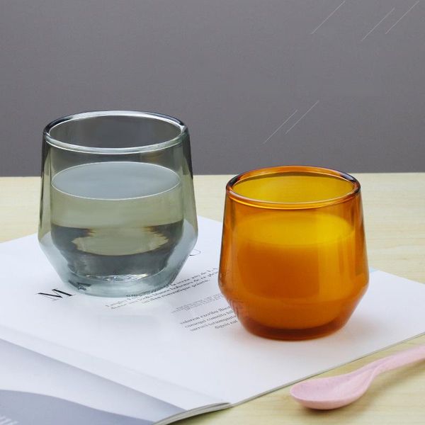 double color glass cup anti-scalding tea high borosilicate heat-resistant milk wine glasses 
double color glass cup anti-scalding tea high borosilicate heat-resistant milk wine glasses