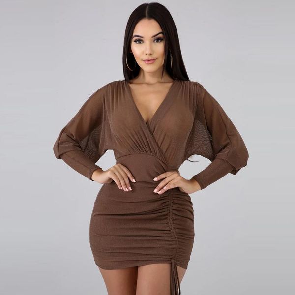 women autumn spring dress v-neck club party drawstring dresses fashion streetwear long sleeve vestidos female robe casual, Black;gray
women autumn spring dress v-neck club party drawstring dresses fashion streetwear long sleeve vestidos female robe casual, Black;gray
