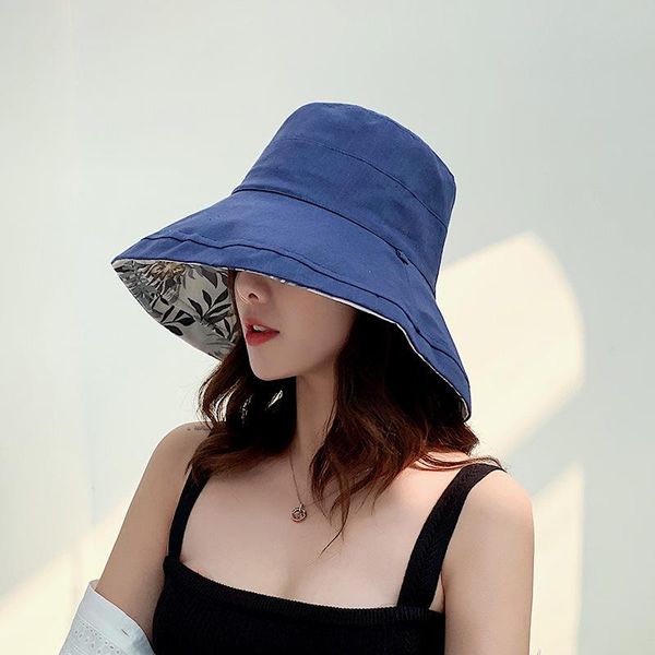 wide brim hats women's anti-uv summer beach double side bucket sun protective hat, Blue;gray
wide brim hats women's anti-uv summer beach double side bucket sun protective hat, Blue;gray