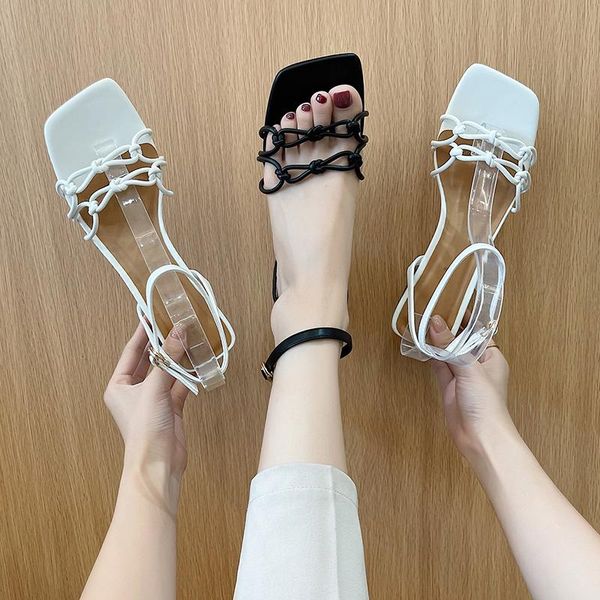 sandals temperament square toe ladies summer simple and versatile solid color mid-heel, Black
sandals temperament square toe ladies summer simple and versatile solid color mid-heel, Black