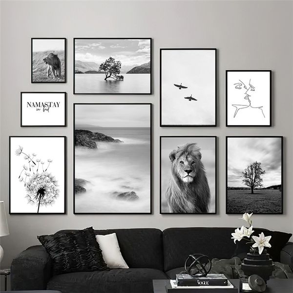 unframed painting nordic modern black and white landscape lion dandelion decoration wall poster
unframed painting nordic modern black and white landscape lion dandelion decoration wall poster