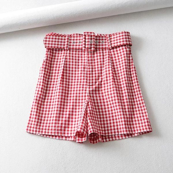 women's shorts women stylish plaid red sashes zipper design pockets female casual chic summer panalones, White;black
women's shorts women stylish plaid red sashes zipper design pockets female casual chic summer panalones, White;black