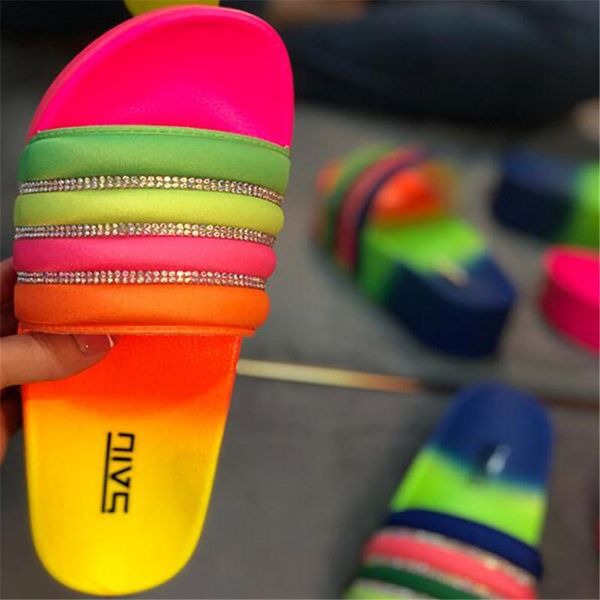 slippers rhinestone rainbow women's summer outdoor platform candy colors woman sandals large size 41 fashion 2021, Black
slippers rhinestone rainbow women's summer outdoor platform candy colors woman sandals large size 41 fashion 2021, Black