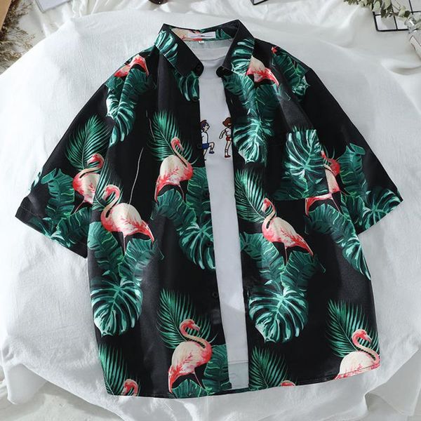 mens hawaiian shirts palm leaf flamingo printed revere collar short sleeve shirt men's casual, White;black
mens hawaiian shirts palm leaf flamingo printed revere collar short sleeve shirt men's casual, White;black
