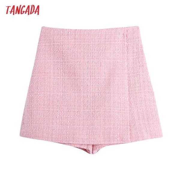 tangada women chic fashion pink tweed shorts skirts vintage high waist back zipper female skort mujer be756 210609, White;black
tangada women chic fashion pink tweed shorts skirts vintage high waist back zipper female skort mujer be756 210609, White;black