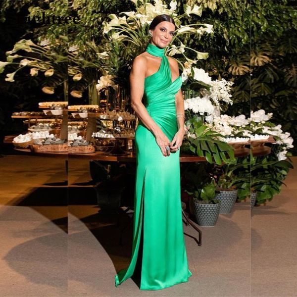 party dresses fahion green high neck sleevless long evening satin side slit formal night dress plus size prom vestidos de, White;black
party dresses fahion green high neck sleevless long evening satin side slit formal night dress plus size prom vestidos de, White;black