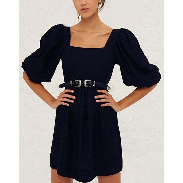 casual dresses selling fashion girl party dress long sleeve french square collar pleated ladies mini, Black;gray
casual dresses selling fashion girl party dress long sleeve french square collar pleated ladies mini, Black;gray
