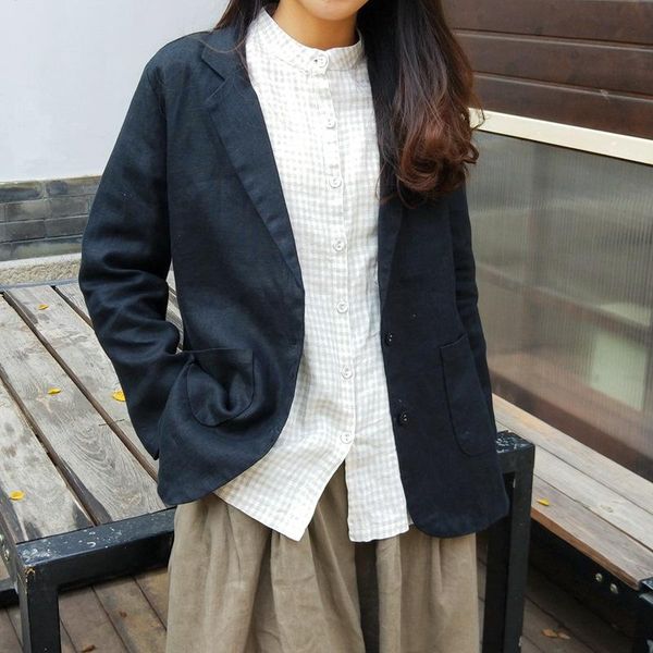 women's suits & blazers women loose linen solid color coat blazer ladies vintage flax jacket female 2021 spring autumn, White;black
women's suits & blazers women loose linen solid color coat blazer ladies vintage flax jacket female 2021 spring autumn, White;black
