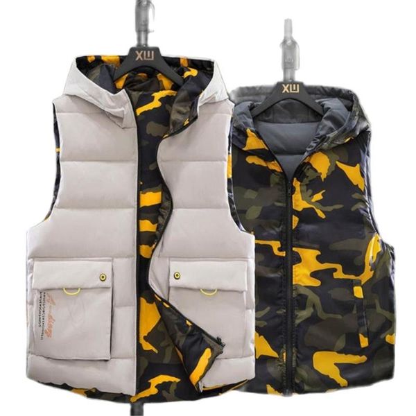 men's vests winter men plus size 6xl vest hooded waistcoat camouflage sleeveless jackets warm parka coats for travel outerwear, Black;white
men's vests winter men plus size 6xl vest hooded waistcoat camouflage sleeveless jackets warm parka coats for travel outerwear, Black;white