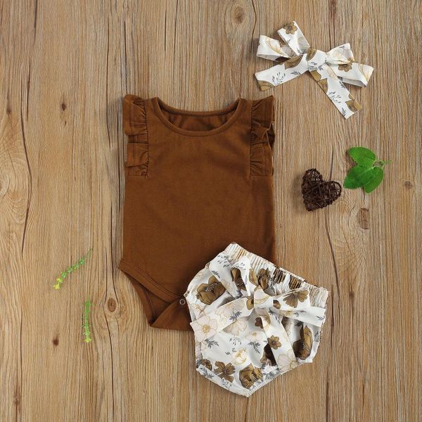 baby & children's girl t floral pants suit round neck ruffle sleeveless shirt, loose summer shorts, bow headband clothing sets, White
baby & children's girl t floral pants suit round neck ruffle sleeveless shirt, loose summer shorts, bow headband clothing sets, White