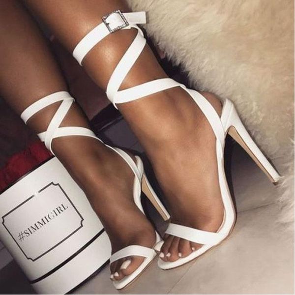 summer women white sandals plus size open toe ankle buckle strap high heels gladiator stiletto dress shoes, Black
summer women white sandals plus size open toe ankle buckle strap high heels gladiator stiletto dress shoes, Black
