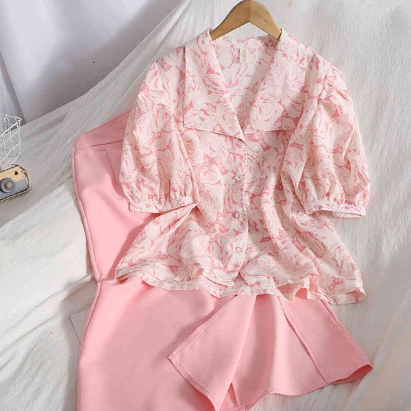 two piece dress sweet 2 set women outfits sleeve shirt + bodycon long skirts sets vintage floral print blouse skirt suits ee5l, White 
two piece dress sweet 2 set women outfits sleeve shirt + bodycon long skirts sets vintage floral print blouse skirt suits ee5l, White