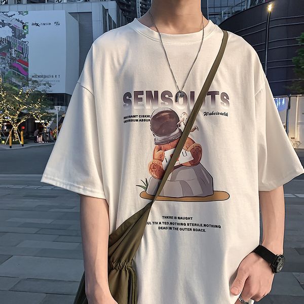 inschao brand printed short sleeve men's harajuku round neck couple half cec 5 / 6 t-shirt loose base shirt, White;black
inschao brand printed short sleeve men's harajuku round neck couple half cec 5 / 6 t-shirt loose base shirt, White;black