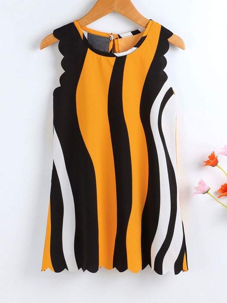 toddler girls colorblock scallop trim tunic dress she, Red;yellow 
toddler girls colorblock scallop trim tunic dress she, Red;yellow