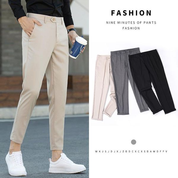 men's pants summer thin 9-point small trousers slim feet trend versatile casual korean non iron, Black
men's pants summer thin 9-point small trousers slim feet trend versatile casual korean non iron, Black