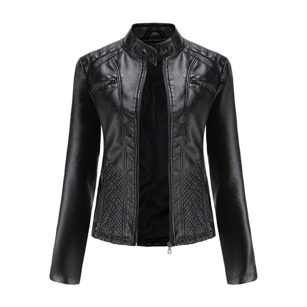 women's leather & faux loose fit big size asymmetrical pu jacket lapel long sleeve women coat fashion spring autumn 2021, Black
women's leather & faux loose fit big size asymmetrical pu jacket lapel long sleeve women coat fashion spring autumn 2021, Black
