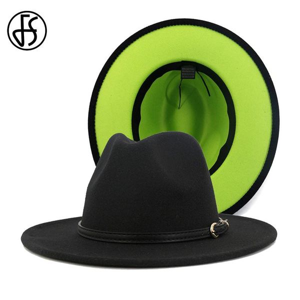 outer black inner green yellow patchwork wide brim jazz fedora hat with belt buckle men women wool felt panama trilby cap hats, Blue;gray
outer black inner green yellow patchwork wide brim jazz fedora hat with belt buckle men women wool felt panama trilby cap hats, Blue;gray
