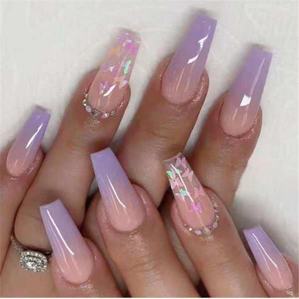 false nails 24 pcs fake ombre butterfly ballet coffin wear long paragraph fashion manicure patch press on art tips, Red;gold
false nails 24 pcs fake ombre butterfly ballet coffin wear long paragraph fashion manicure patch press on art tips, Red;gold