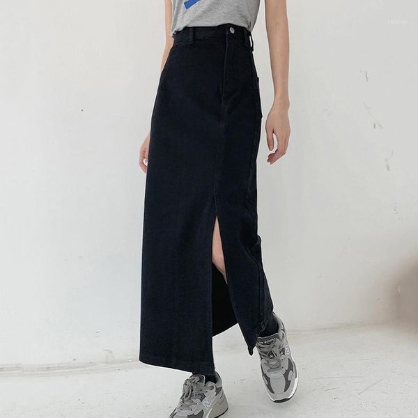 skirts high waist slim hips retro denim skirt split mid-length black a-line female 2021 korean version
skirts high waist slim hips retro denim skirt split mid-length black a-line female 2021 korean version