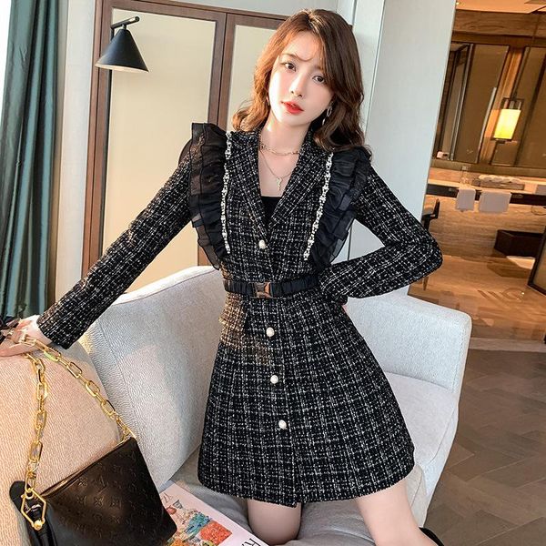 casual dresses retro little fragrant temperament dress women's autumn and winter 2021 slim tweed skirt, Black;gray
casual dresses retro little fragrant temperament dress women's autumn and winter 2021 slim tweed skirt, Black;gray