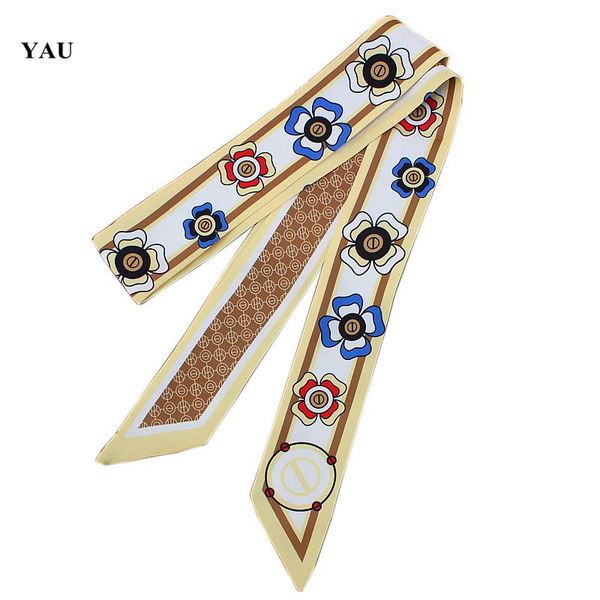scarves 120cm*5cm twill silk woman small long four petals flower printed fashion scarf female ribbons accessories, Blue;gray
scarves 120cm*5cm twill silk woman small long four petals flower printed fashion scarf female ribbons accessories, Blue;gray