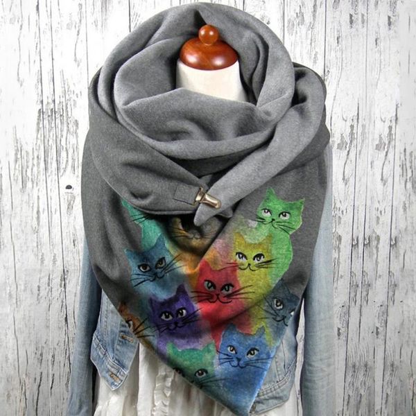 scarves stylish women winter cats print button scarf soft warm neck wrap long shawl, Blue;gray
scarves stylish women winter cats print button scarf soft warm neck wrap long shawl, Blue;gray
