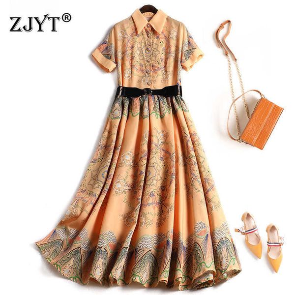 summer fashion runway short sleeve vintage print 100% cotton dresses for women shirt collar aline midi vestido 210601, Black;gray
summer fashion runway short sleeve vintage print 100% cotton dresses for women shirt collar aline midi vestido 210601, Black;gray
