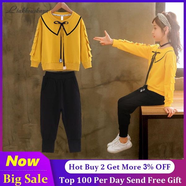 clothing sets fashion teen girls suit for summer clothes yellow + black pants outfit kids tracksuit children 110-160cm, White
clothing sets fashion teen girls suit for summer clothes yellow + black pants outfit kids tracksuit children 110-160cm, White