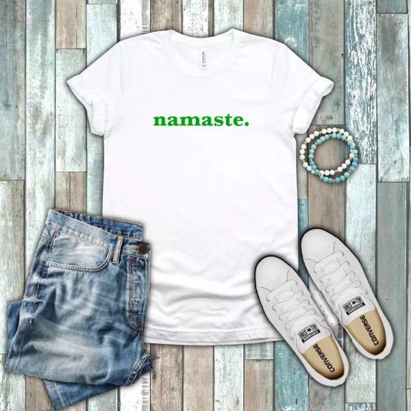 Namaste Motivational Inspirational Peaceful Gift Green White Cotton T-shirt, White;black
Namaste Motivational Inspirational Peaceful Gift Green White Cotton T-shirt, White;black
