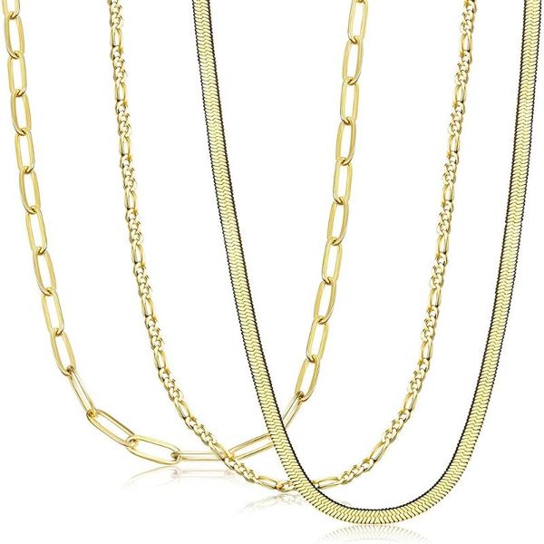 chains 3 pieces figaro flat snake chain necklace set for women stainless steel jewelry choker stout chunky cute 18k gold aesthetic gift, Silver
chains 3 pieces figaro flat snake chain necklace set for women stainless steel jewelry choker stout chunky cute 18k gold aesthetic gift, Silver