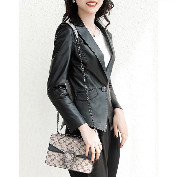 women's leather & faux shzq suit coat sheep small style black short spring summer 2021
women's leather & faux shzq suit coat sheep small style black short spring summer 2021