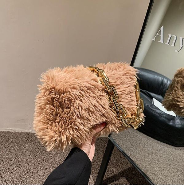 high-quality women plush bag fashion luxury designer thick chain underarm bags handbag one-shoulder messenger bale, Black;red
high-quality women plush bag fashion luxury designer thick chain underarm bags handbag one-shoulder messenger bale, Black;red