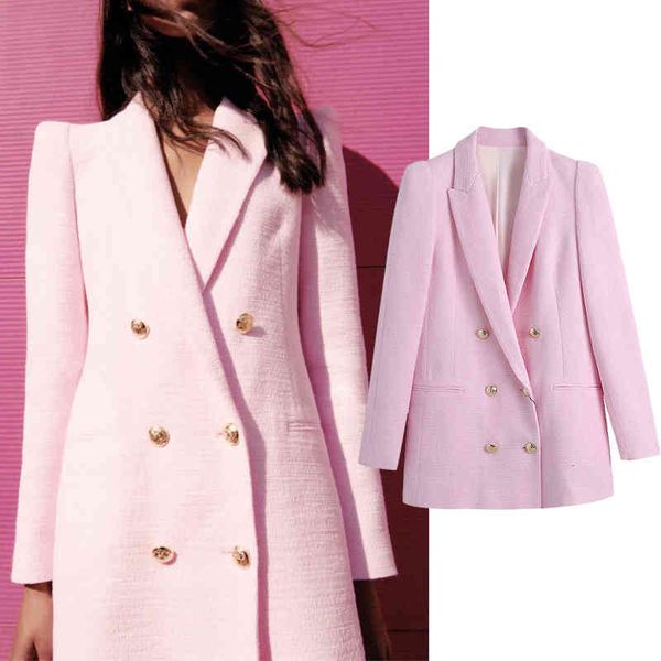women's down & parkas 2021 women spring autumn texture pink blazer loose jacket coat turn-down collar double breasted lady streetw n77y, Black
women's down & parkas 2021 women spring autumn texture pink blazer loose jacket coat turn-down collar double breasted lady streetw n77y, Black