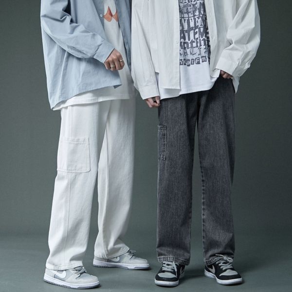 men's jeans summer wide-leg fashion black blue white men streetwear loose hip-hop pocket straight denim trousers mens vz7k
men's jeans summer wide-leg fashion black blue white men streetwear loose hip-hop pocket straight denim trousers mens vz7k